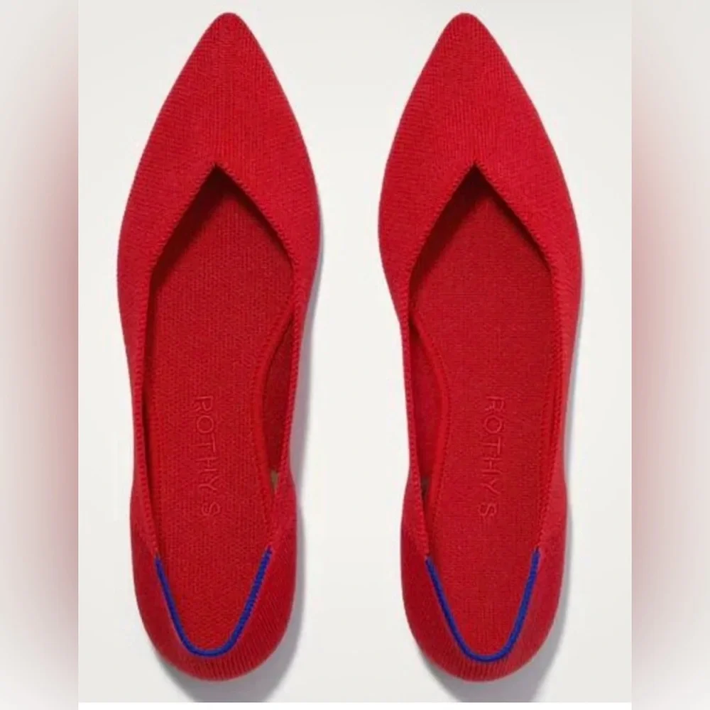 Rothy's Red Pointed-Toe Women's Flats - Picture 2 of 7